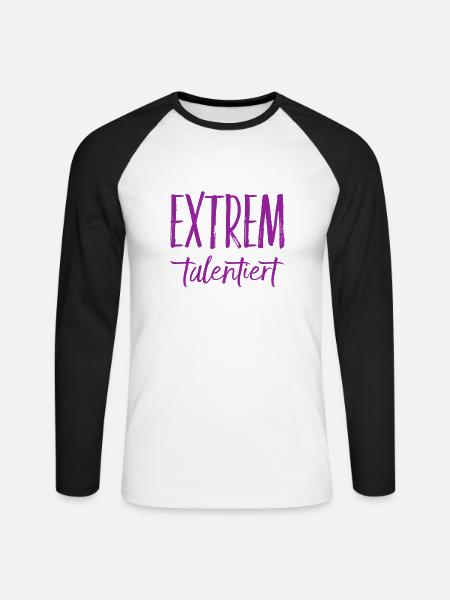 ich bin ein extremes Talent - Unisex Baseballshirt langarm - Weiß/Schwarz
