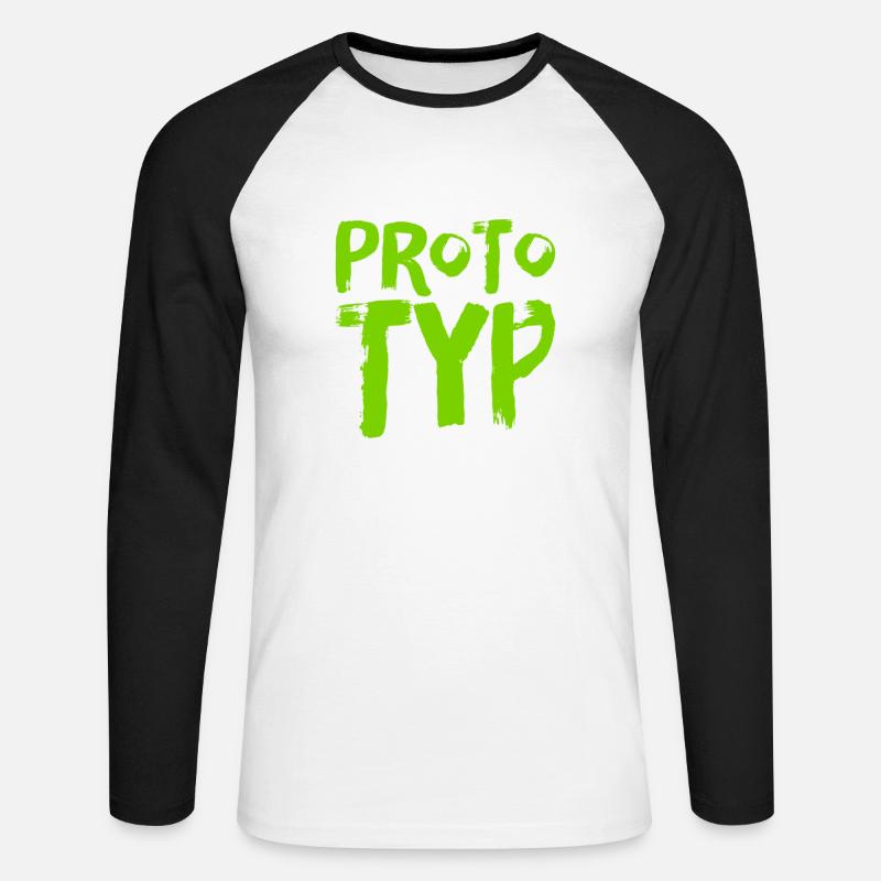 ein Prototyp - Unisex Baseballshirt langarm - Weiß/Schwarz