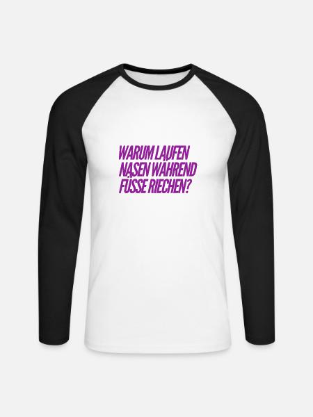 wieso ist das so? - Unisex Baseballshirt langarm - Weiß/Schwarz