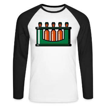 XGrüner Kasten - Unisex Baseballshirt langarm - Weiß/Schwarz - Vorne - Nik (191cm)