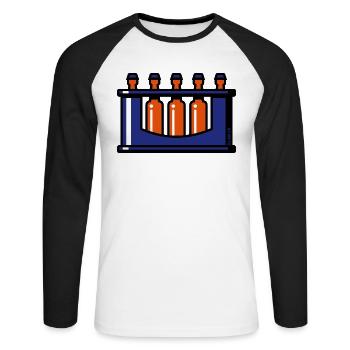 Beer Crate (Pale Ale / Blue) - Unisex Long Sleeve Baseball T-Shirt - white/black - Front - Nik (191cm)
