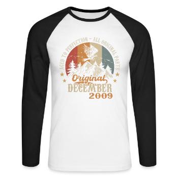 Décembre 2009 Jubilé 2009 Légendes Décembre - T-shirt baseball manches longues Homme - blanc/noir - Devant - Nik (191cm)