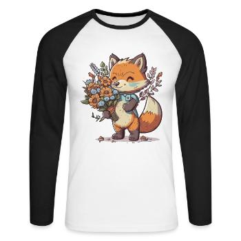 Amour Foxy - T-shirt baseball manches longues Homme - blanc/noir - Devant - Nik (191cm)