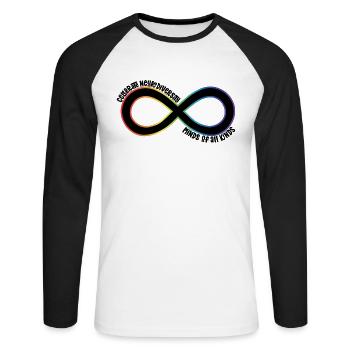 Neurodiversity - Unisex Long Sleeve Baseball T-Shirt - white/black - Front - Nik (191cm)