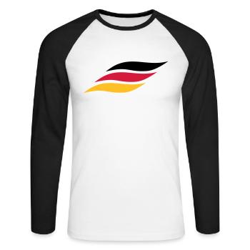 Vague allemande vague allemande - T-shirt baseball manches longues Homme - blanc/noir - Devant - Nik (191cm)