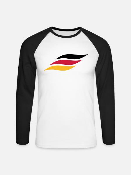German wave German Wave - Unisex Long Sleeve Baseball T-Shirt - white/black