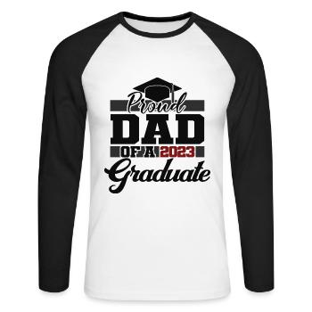 Stolzer Vater eines 2023 Graduate Graduation For Men - Unisex Baseballshirt langarm - Weiß/Schwarz - Vorne - Nik (191cm)