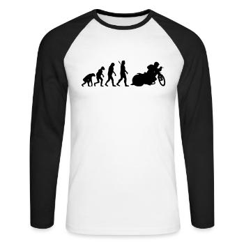Speedway - Unisex Baseballshirt langarm - Weiß/Schwarz - Vorne - Nik (191cm)