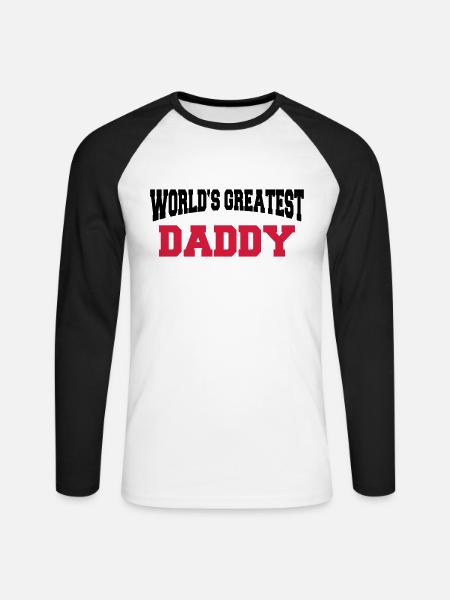 World's greatest Daddy - Unisex Baseballshirt langarm - Weiß/Schwarz