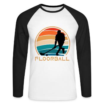floorball bandy floorball player floorball - Unisex Long Sleeve Baseball T-Shirt - white/black - Front - Nik (191cm)