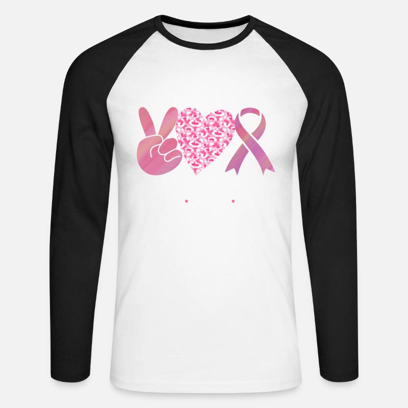 Brustkrebsbewusstsein - Sensibilisierung- - Unisex Baseballshirt langarm - Weiß/Schwarz