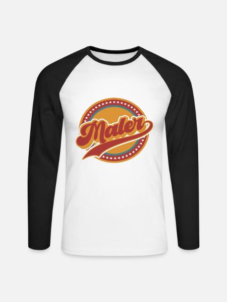 Maler Malerin Malermeister Handwerker Beruf - Unisex Baseballshirt langarm - Weiß/Schwarz