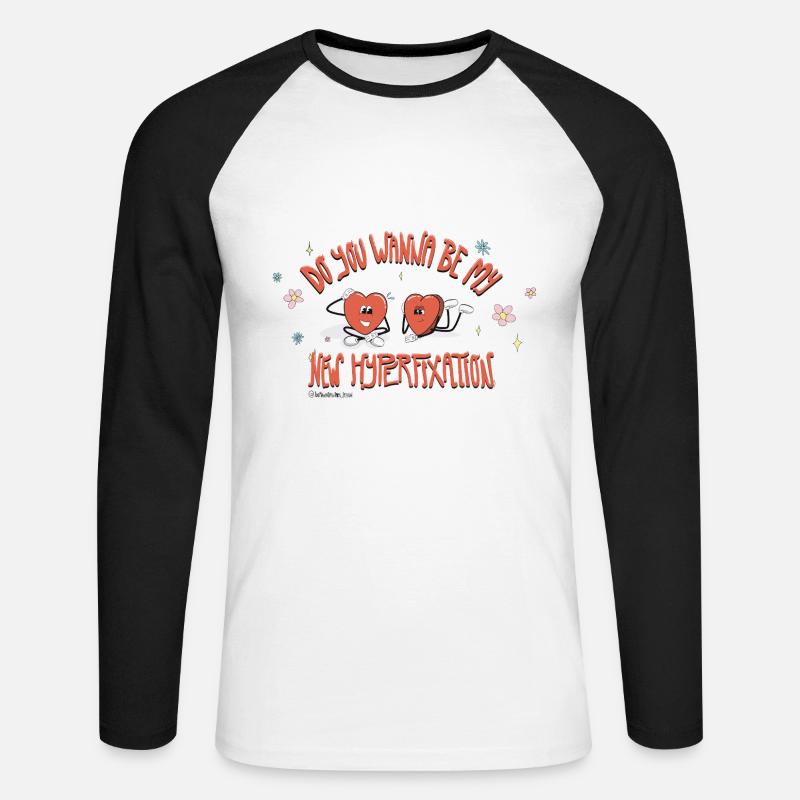Neue Hyperfixation - Unisex Baseballshirt langarm - Weiß/Schwarz