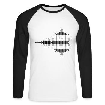 Mandelbrot Ascii - noir - T-shirt baseball manches longues Homme - blanc/noir - Devant - Nik (191cm)