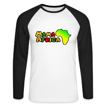 Africa - Africa - Afrique - Mama Africa - Unisex Long Sleeve Baseball T-Shirt - white/black - Front - Nik (191cm)