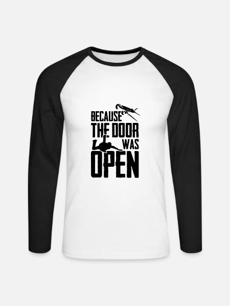 Skydiving | Skydive Skydiver Flugzeug Geschenkidee - Unisex Baseballshirt langarm - Weiß/Schwarz