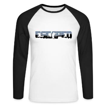 Escaped from Woods - Unisex Baseballshirt langarm - Weiß/Schwarz - Vorne - Nik (191cm)