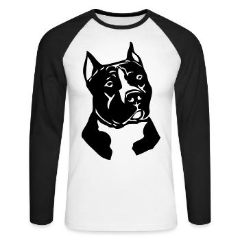 pitbullterrierdog901 - Unisex Long Sleeve Baseball T-Shirt - white/black - Front - Nik (191cm)