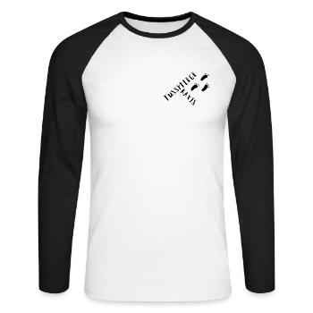 Fußpflegepraxis | Spruch und Motiv Fußpflege - Unisex Baseballshirt langarm - Weiß/Schwarz - Vorne - Nik (191cm)