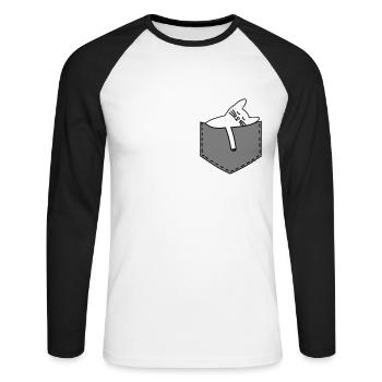 Cat in the bag - Unisex Long Sleeve Baseball T-Shirt - white/black - Front - Nik (191cm)