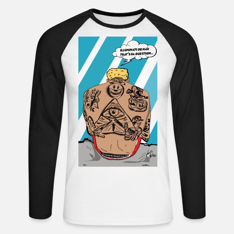 Illuminati oder nicht - Unisex Baseballshirt langarm - Weiß/Schwarz