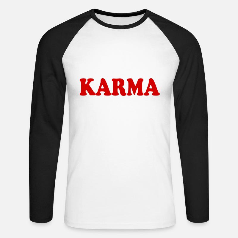 Karma - Unisex Baseballshirt langarm - Weiß/Schwarz