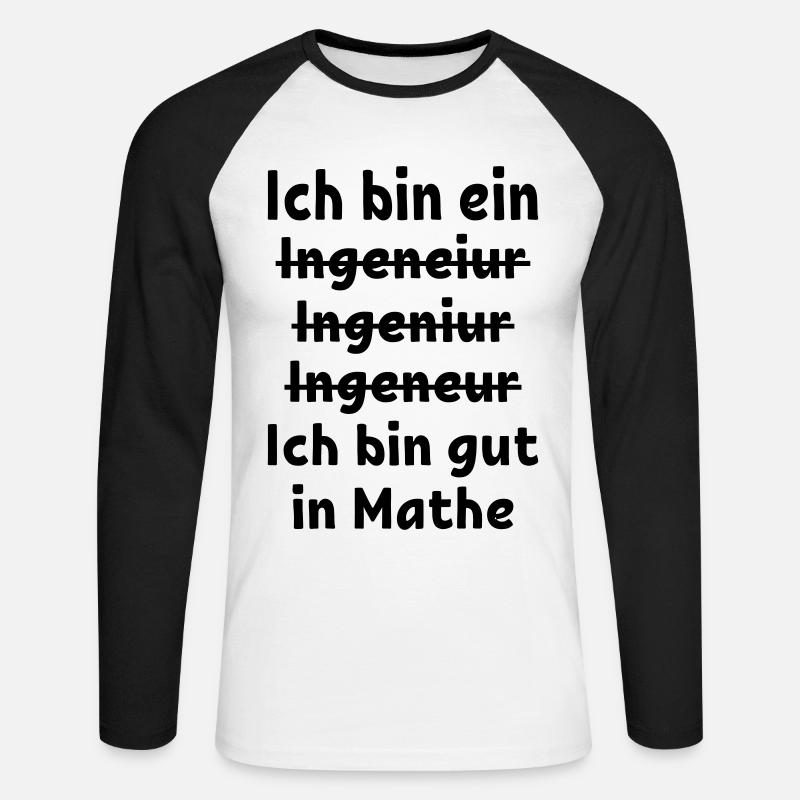 Engineer Tshirt Funny - Unisex Baseballshirt langarm - Weiß/Schwarz