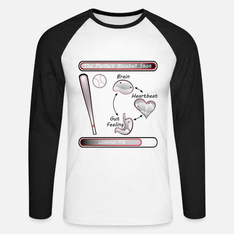 Baseball Decision Loading 77% - Unisex Baseballshirt langarm - Weiß/Schwarz