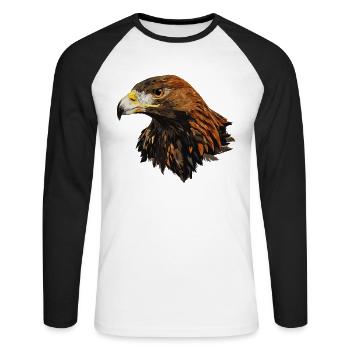Golden eagle - Unisex Long Sleeve Baseball T-Shirt - white/black - Front - Nik (191cm)