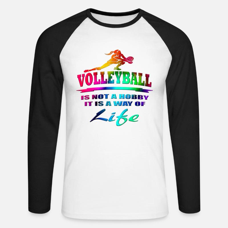 pallavolo - Maglia da baseball a manica lunga da uomo - bianco/nero