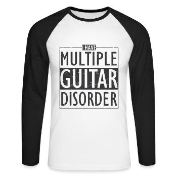 Gitarre Musik Gitarisst Gitarren Spruch - Unisex Baseballshirt langarm - Weiß/Schwarz - Vorne - Nik (191cm)