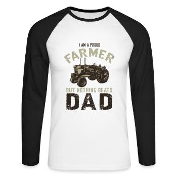 Lustiger Landwirt Spruch mit Traktor - Unisex Baseballshirt langarm - Weiß/Schwarz - Vorne - Nik (191cm)