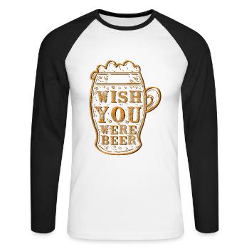 Feiern Bier Party Spruch I Biertrinken - Unisex Baseballshirt langarm - Weiß/Schwarz - Vorne - Nik (191cm)
