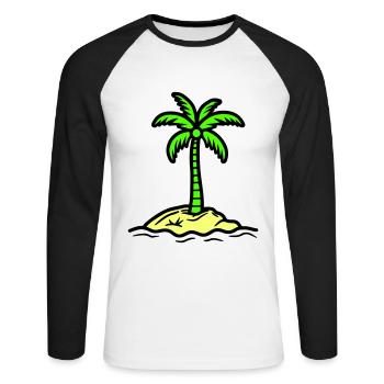 Palm Island Summer - Unisex Long Sleeve Baseball T-Shirt - white/black - Front - Nik (191cm)