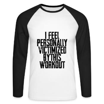 Je me sens personnellement victime de cet entraînement - T-shirt baseball manches longues Homme - blanc/noir - Devant - Nik (191cm)