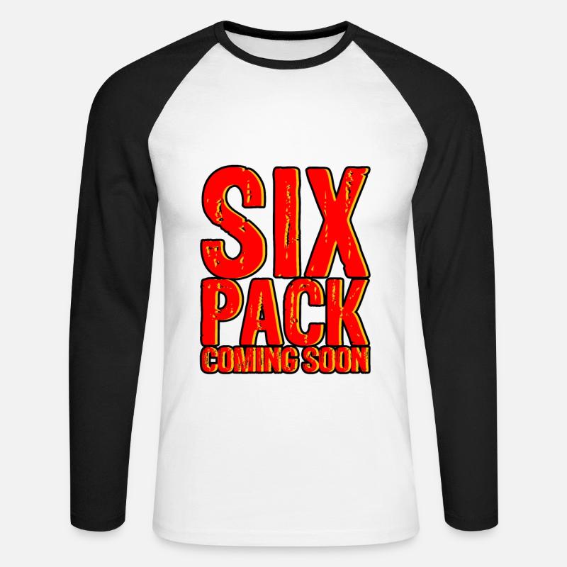 Six Pack Coming Soon 17 - Unisex Baseballshirt langarm - Weiß/Schwarz