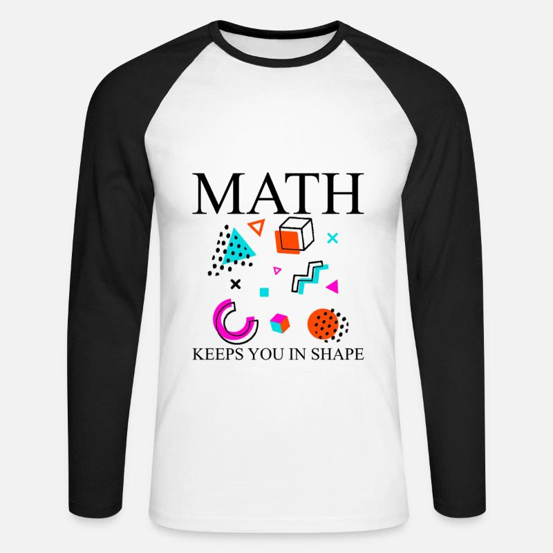 Math Keeps You In Shape - Unisex Baseballshirt langarm - Weiß/Schwarz