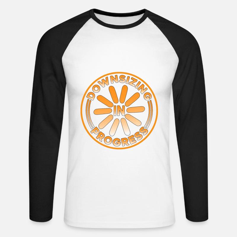 Downsizing In Progress 15 - Unisex Baseballshirt langarm - Weiß/Schwarz