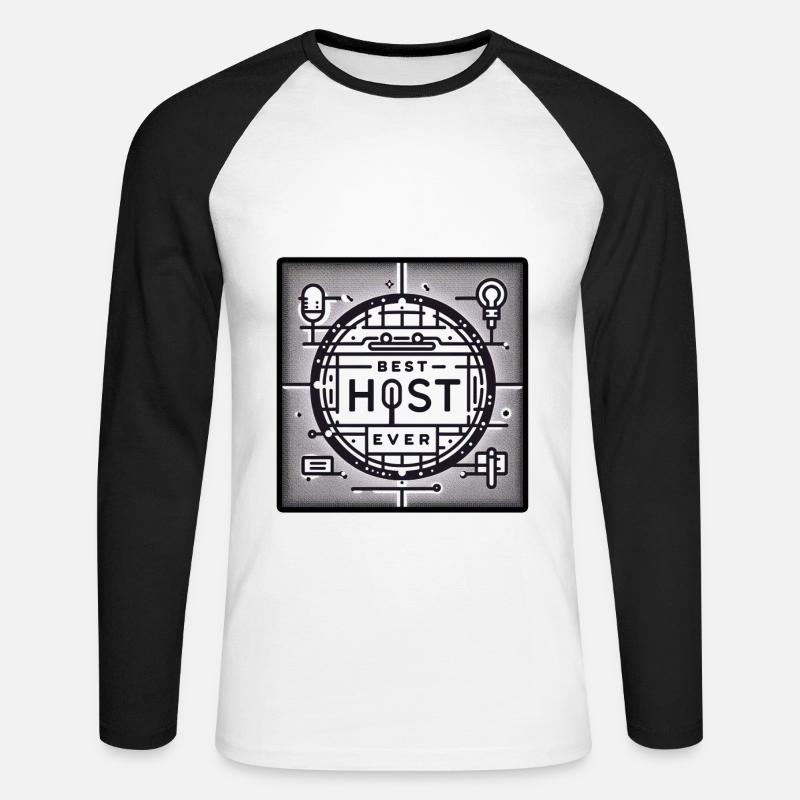 Best Host Ever 24 - Unisex Baseballshirt langarm - Weiß/Schwarz