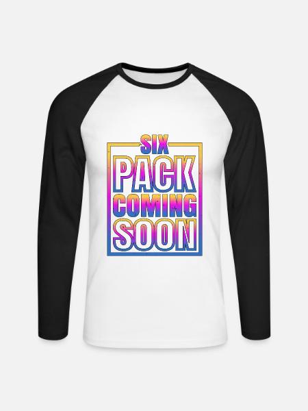 Six Pack Coming Soon 62 - Unisex Baseballshirt langarm - Weiß/Schwarz