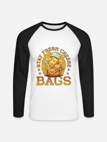 Stay Fresh Cheese Bags 50 - Unisex Baseballshirt langarm - Weiß/Schwarz