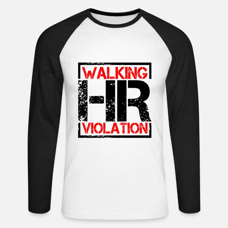 Walking Hr Violation 6 - Unisex Baseballshirt langarm - Weiß/Schwarz