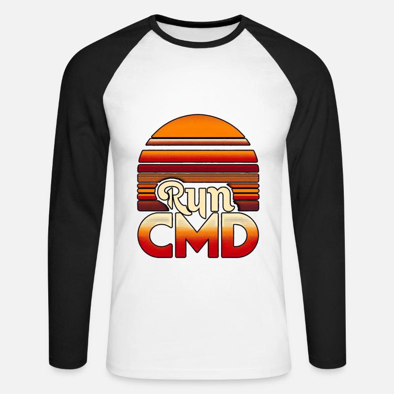Run Cmd 44 - Unisex Long Sleeve Baseball T-Shirt - white/black