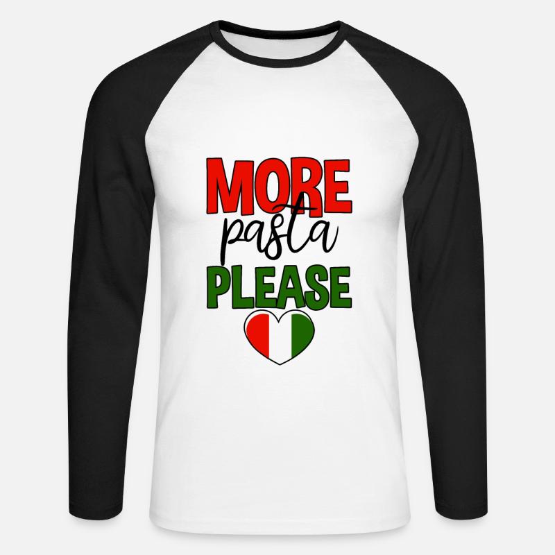 More Pasta Please 4 - Unisex Baseballshirt langarm - Weiß/Schwarz