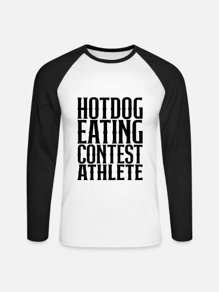 Hotdog Eating Contest Athlete - Unisex Baseballshirt langarm - Weiß/Schwarz