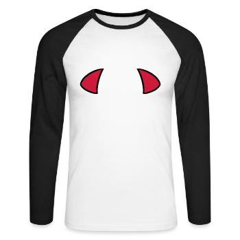 Ears devil ears oreilles diable - Unisex Long Sleeve Baseball T-Shirt - white/black - Front - Nik (191cm)