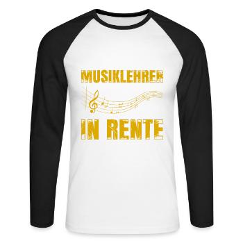 Musiklehrer In Rente Geschenk - Unisex Baseballshirt langarm - Weiß/Schwarz - Vorne - Nik (191cm)