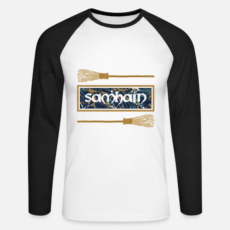 samhain e 16 - Unisex Long Sleeve Baseball T-Shirt - white/black