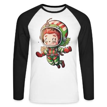 Sky-High Apples - Unisex Long Sleeve Baseball T-Shirt - white/black - Front - Nik (191cm)