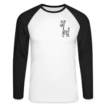 Anti-Zoo Fifteen - T-shirt baseball manches longues Homme - blanc/noir - Devant - Nik (191cm)